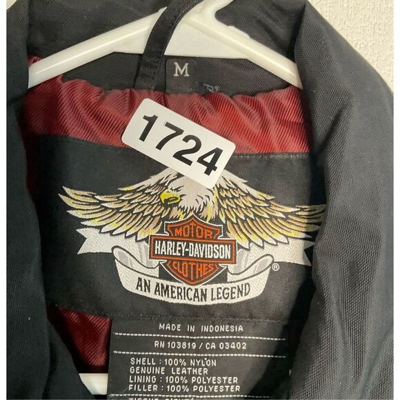 Harley-Davidson Riding Jacket women Medium Black Red Asymmetrical Zip Motorcycle - Picture 5 of 9
